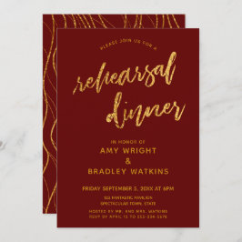 Convite Janto de Ensaio de Borgonha com Escrita Manual de 