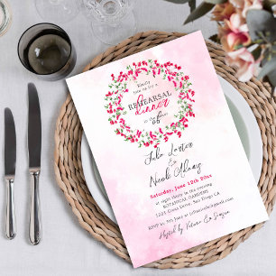 Convite Janto de ensaio de Bougainvillea sobre flores selv