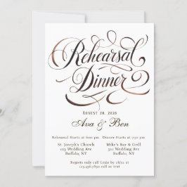 Convite Janto de Ensaio de Caligrafia Brown Mocha Mousse