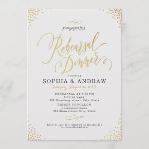 Convite Janto de ensaio de caligrafia em ouro com vitamina