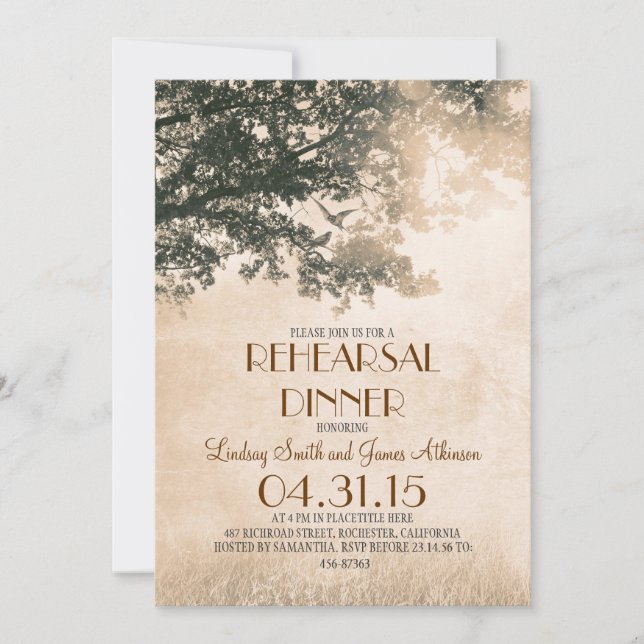 Convite Janto de ensaio de carvalho e aves amadoras do Vin (Frente)