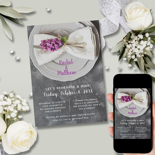 Convite Janto de ensaio de casamento (Wedding Rehearsal Dinner Invitations)
