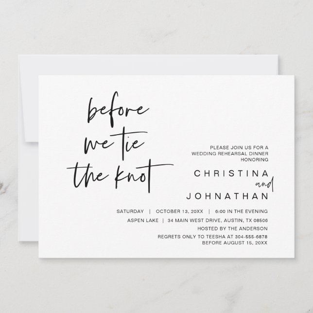 Convite Janto De Ensaio De Casamento, Antes De Amarrarmos  (Frente)