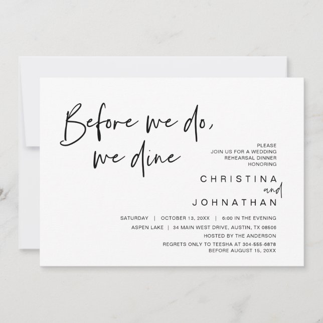 Convite Janto De Ensaio De Casamento, Antes De Fazermos, J (Frente)