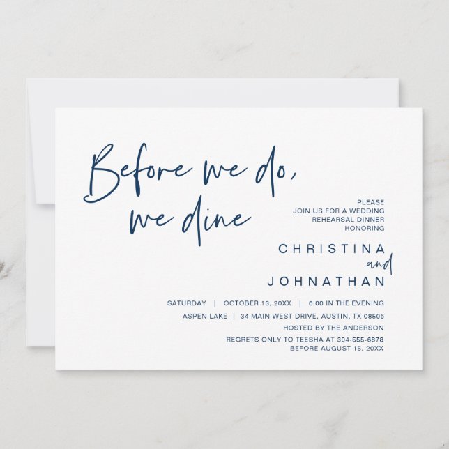 Convite Janto De Ensaio De Casamento, Antes De Fazermos, J (Frente)