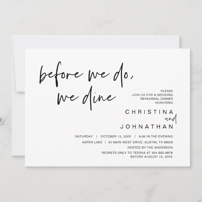 Convite Janto De Ensaio De Casamento, Antes De Fazermos, J (Frente)