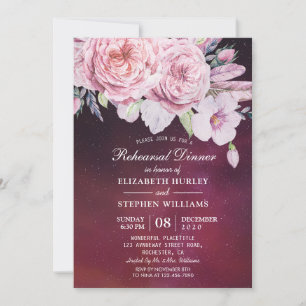 Convite Janto de ensaio de casamento Boho Floral Purple Li