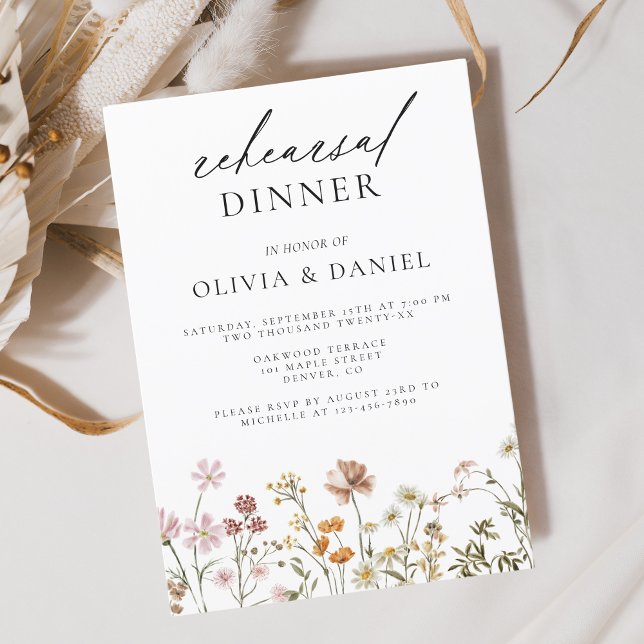 Convite Janto de Ensaio de Casamento Boho Wildflower (Criador carregado)