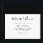 Convite Janto de ensaio de casamento branco preto clássico<br><div class="desc">Mais Elegante Janto de Ensaios de Casamento na Loja Little Bayleigh!</div>