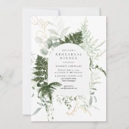 Convite Janto de Ensaio de Casamento Branco Wild Fern Gree