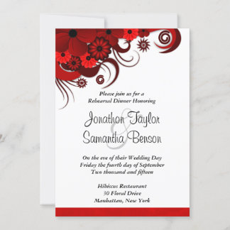 Convite Janto de Ensaio de Casamento Brancos Vermelho Flor