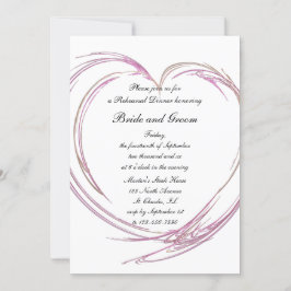 Convite Janto de Ensaio de Casamento Cardíaco Rosa