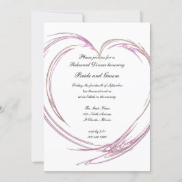 Convite Janto de Ensaio de Casamento Cardíaco Rosa Abstrat