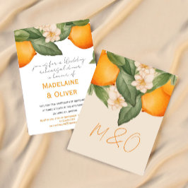 Convite Janto de ensaio de casamento Citrus Orange Modern