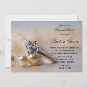 Convite Janto de Ensaio de Casamento com Anéis de Diamant