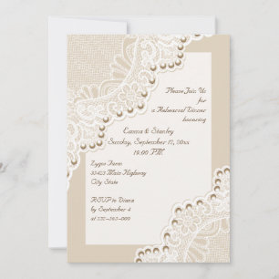 Convite janto de ensaio de casamento com pérolas