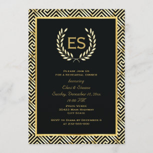 Convite janto de ensaio de casamento da chave grega e do l