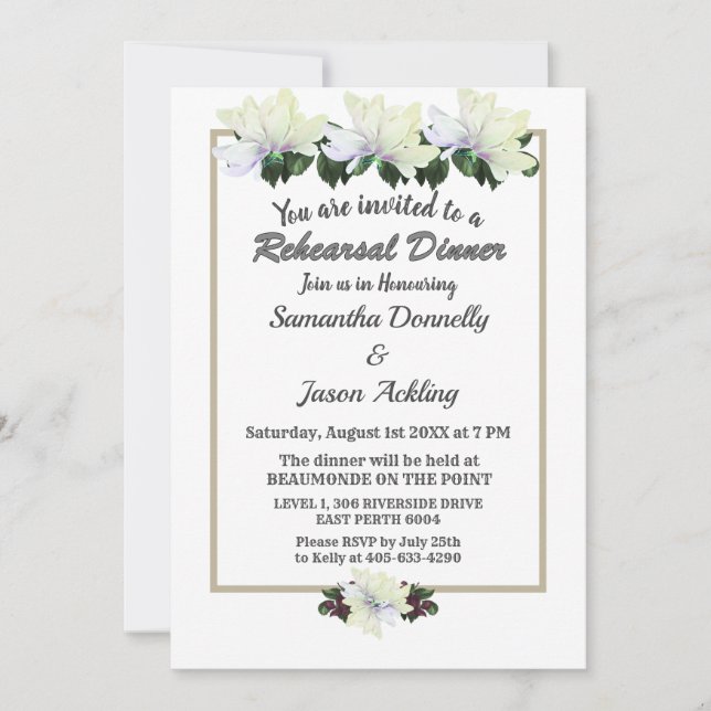 Convite Janto de Ensaio de Casamento da Magnolia Verde Bra (Frente)