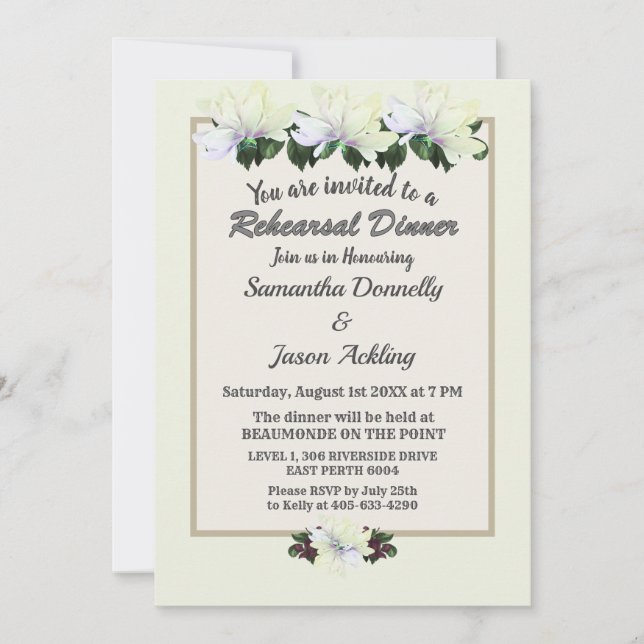 Convite Janto de Ensaio de Casamento da Magnolia Verde Bra (Frente)