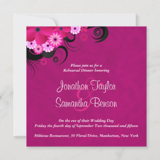 Convite Janto de ensaio de casamento Dark Fuchsia de 5,25"