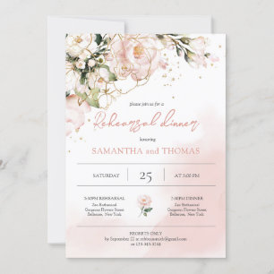Convite Janto de Ensaio de Casamento de Boho Floral Rosa-R