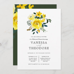 Convite Janto de Ensaio de Casamento de Buquês Amarelo Vib