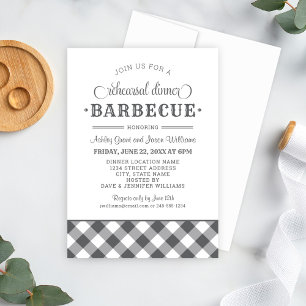 Convite Janto de Ensaio de Casamento de Carvões Gingham B
