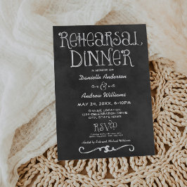 Convite Janto de Ensaio de Casamento de Chalkboard Rustic