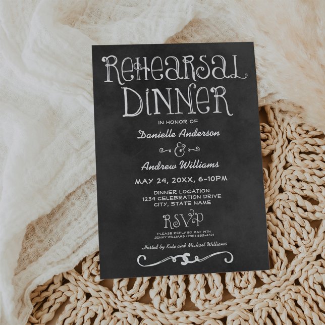 Convite Janto de Ensaio de Casamento de Chalkboard Rustic  (Criador carregado)