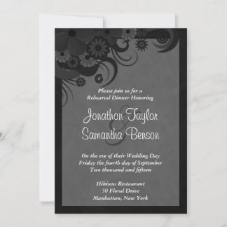 Convite Janto de Ensaio de Casamento de Cinzas Negras Flor