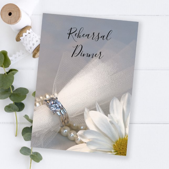 Convite Janto de Ensaio de Casamento de Daisy Elegance Whi (Criador carregado)