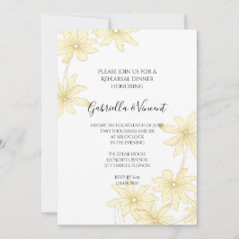 Convite Janto de Ensaio de Casamento de Disias Amarelas Pa