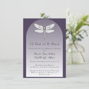 Convite Janto de Ensaio de Casamento de Dragonfly Roxo Esc