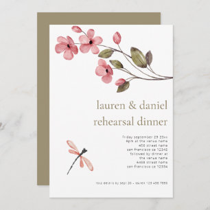 Convite Janto de Ensaio de Casamento de Dragonfly Wildflow