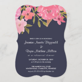 Convite Janto de Ensaio de Casamento de Flores Cor-de-Água