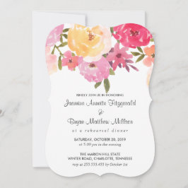Convite Janto de Ensaio de Casamento de Flores de Aquarela