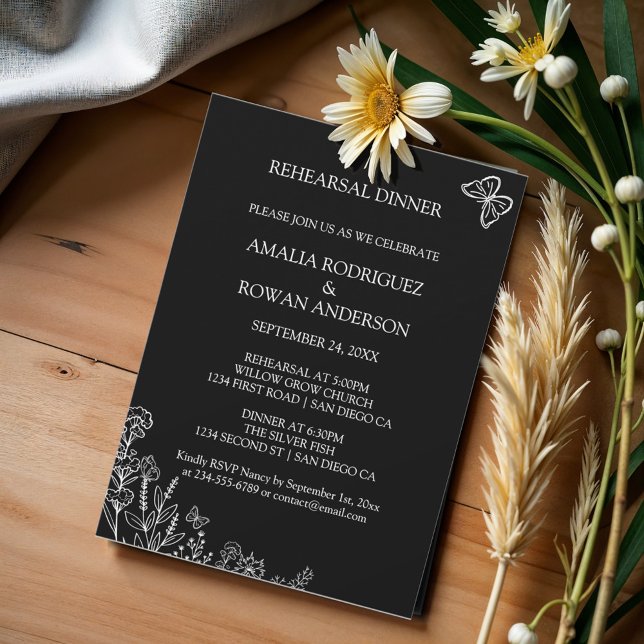 Convite Janto de Ensaio de Casamento de Flores-Prados (Criador carregado)