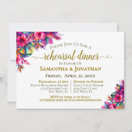 Convite Janto de Ensaio de Casamento de Flores Tropicais C