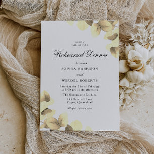 Convite Janto de Ensaio de Casamento de Folhas Douradas El
