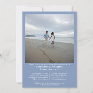 Convite Janto de Ensaio de Casamento de Foto Azul Claro