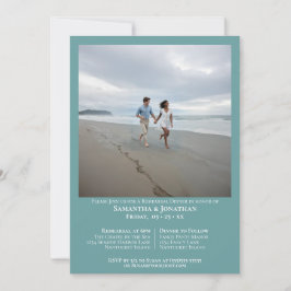 Convite Janto de Ensaio de Casamento de Foto Teal Minimali