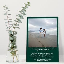 Convite Janto de Ensaio de Casamento de Fotos em Verde Eme