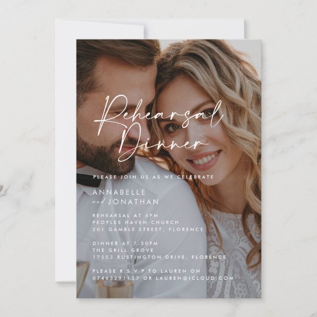 Convite Janto de Ensaio de Casamento de Fotos Mínimo Moder (Frente)
