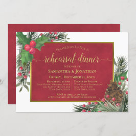 Convite Janto de ensaio de casamento de Holly e Pine Holid