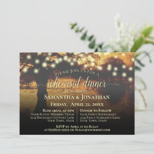 Convite Janto de Ensaio de Casamento de Luzes de Árvore d