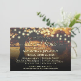 Convite Janto de Ensaio de Casamento de Luzes de Árvore do