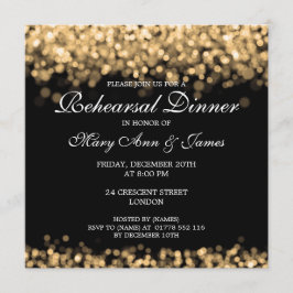 Convite Janto de Ensaio de Casamento de Luzes Douradas