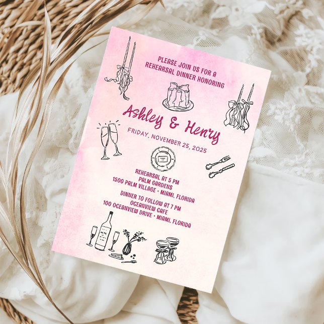 Convite Janto de Ensaio de Casamento de Manchas Quirky Dra (Criador carregado)