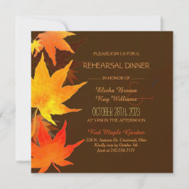 Convite Janto de Ensaio de Casamento de Maple de Queda