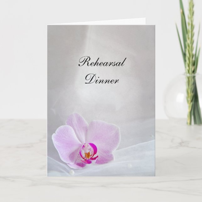 Convite Janto de Ensaio de Casamento de Orquídea Rosa e Vé (Frente)